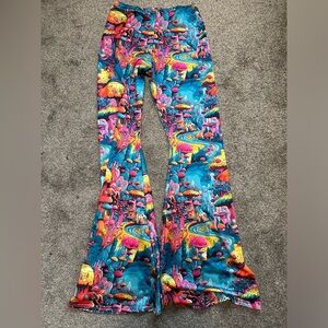 iHeartRaves Multicolor Psychedelic Flare Pants